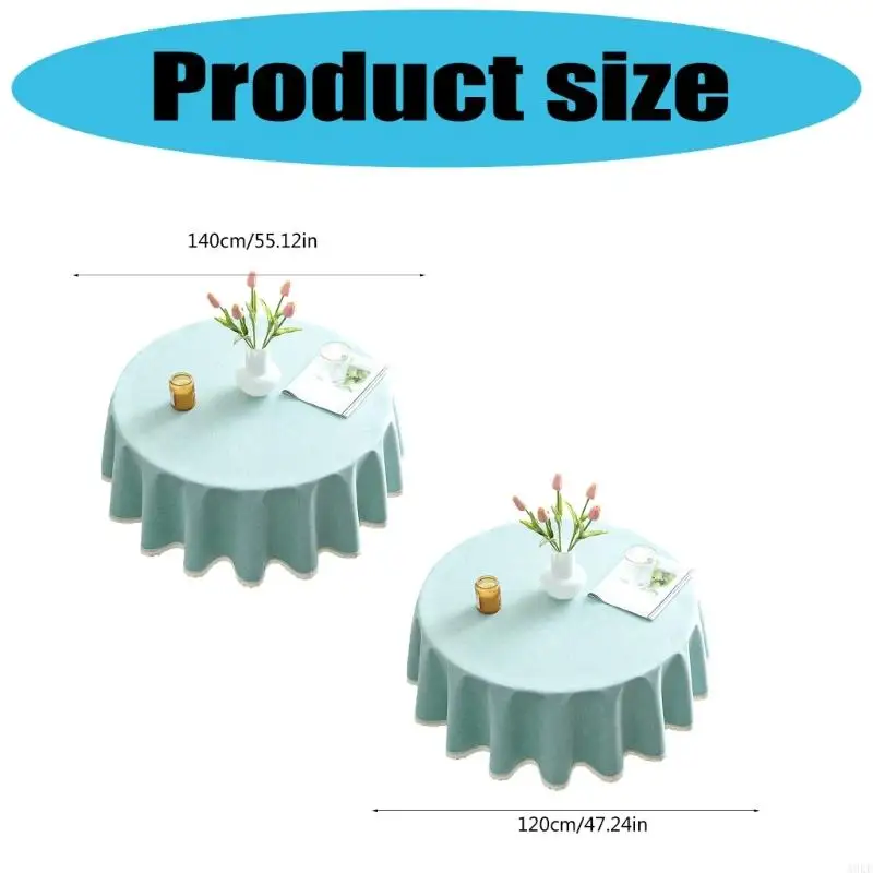 غطاء طاولة مستديرة مقاوم للانسكاب من A0KE بوليستر قابل للغسل للتجمعات العائلية #6