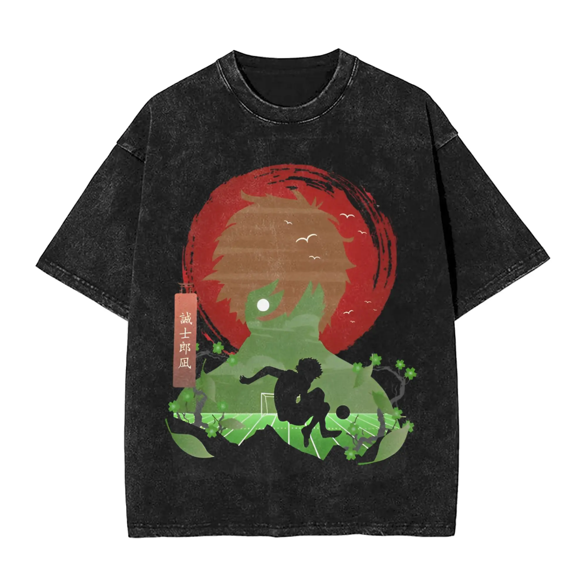 

Leisure Blue Lock Seishiro Nagi T-Shirts for Men O Neck Pure Cotton Washed T Shirt Short Sleeve Tee Shirt Graphic Clothes