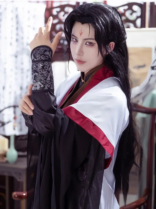 System samoratowania złoczyńcy Anime Luo BingHe przebranie na karnawał starożytny kostium peruka do Cosplay buty rekwizyt dla kostium na Halloween