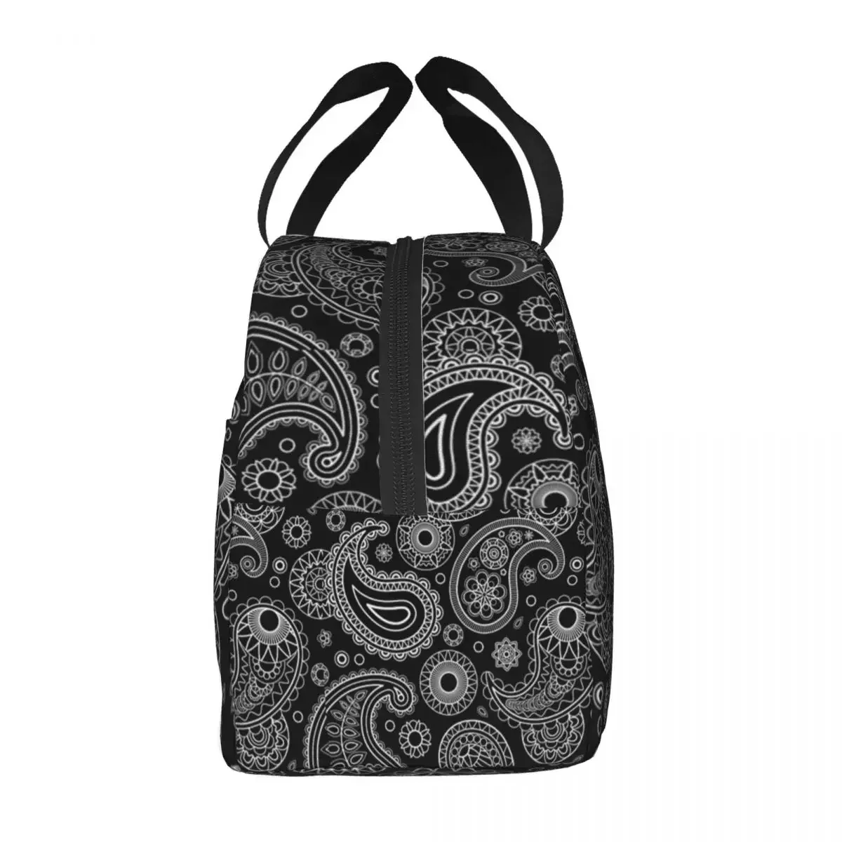 Lunch Bag for Women Kids Paisley Pattern Thermal Cooler Portable School Oxford Tote Bento Pouch