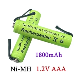 Neue 1,2 V AAA Ni-Mh Akku Zelle, 1800mah, mit Solder Tabs für Philips Braun Elektrische Rasierer, Rasiermesser, Zahnbürste