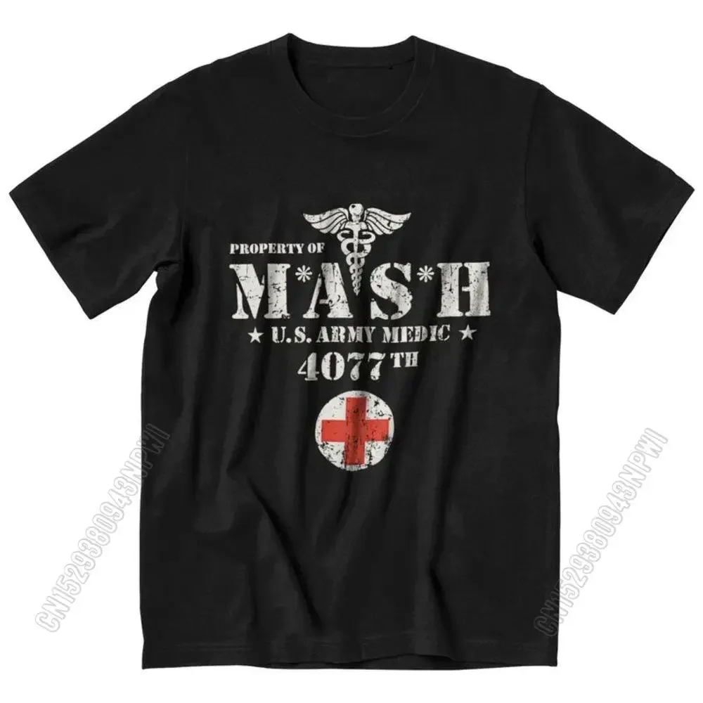 Vintage Mash Tv Show Print Men\'s T-shirt 100% Cotton Summer T-shirt Gift Women\'s Unisex Clothing Novelty Design Palm Angels