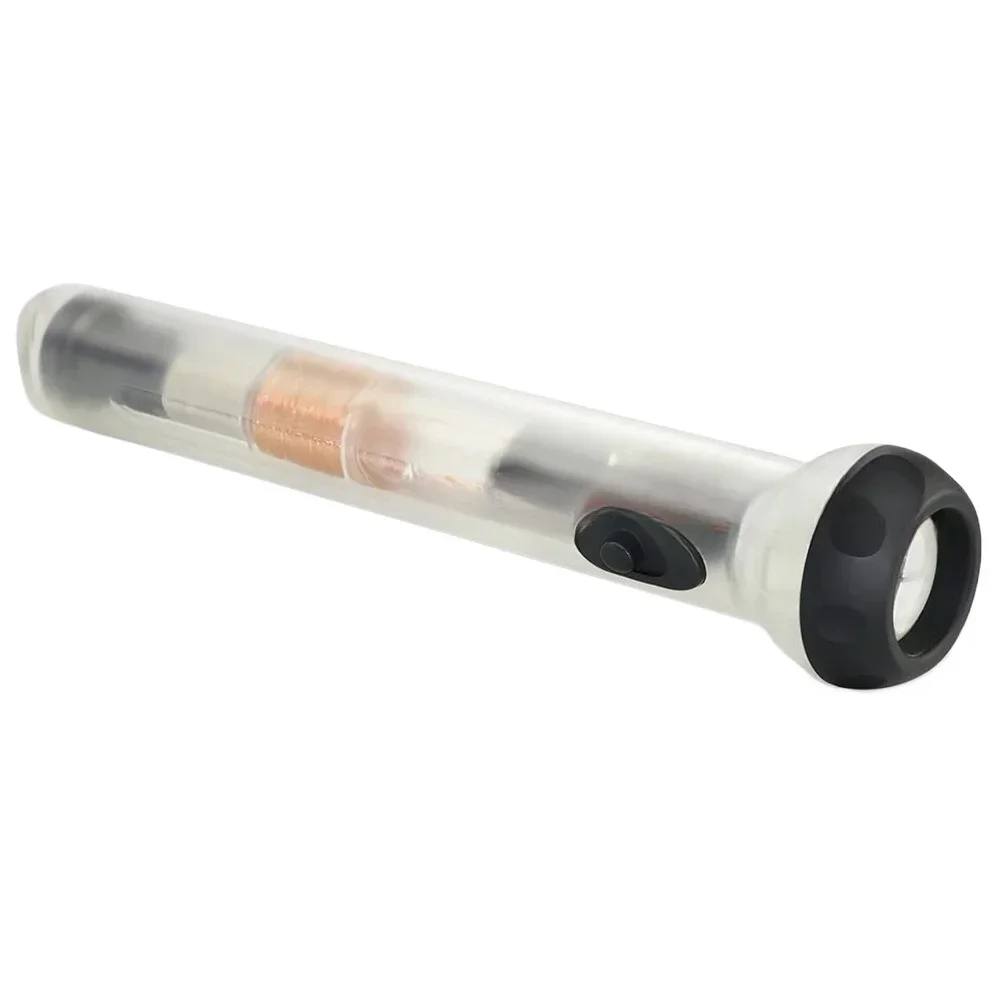 Swing power generation! Black technology hand-cranked shaking charging flare flashlight transparent emergency fluorescent