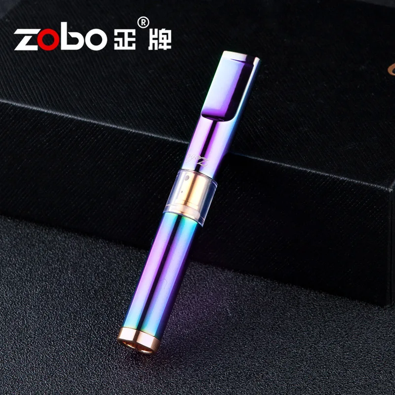 Zobo-Double Microporous Filter Cigarette Holder Plating Alloy Washable Filter Puff Thick Thin Cigarette Metal Smoking Mouthpiece