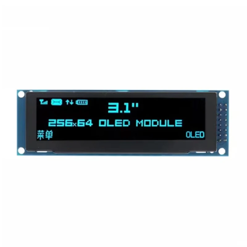 ABYN-3.12 Inch OLED Display 256X64 SSD1322 Driver Graphic LCD Module Parallel/SPI Soldering Pin For Arduino/C51