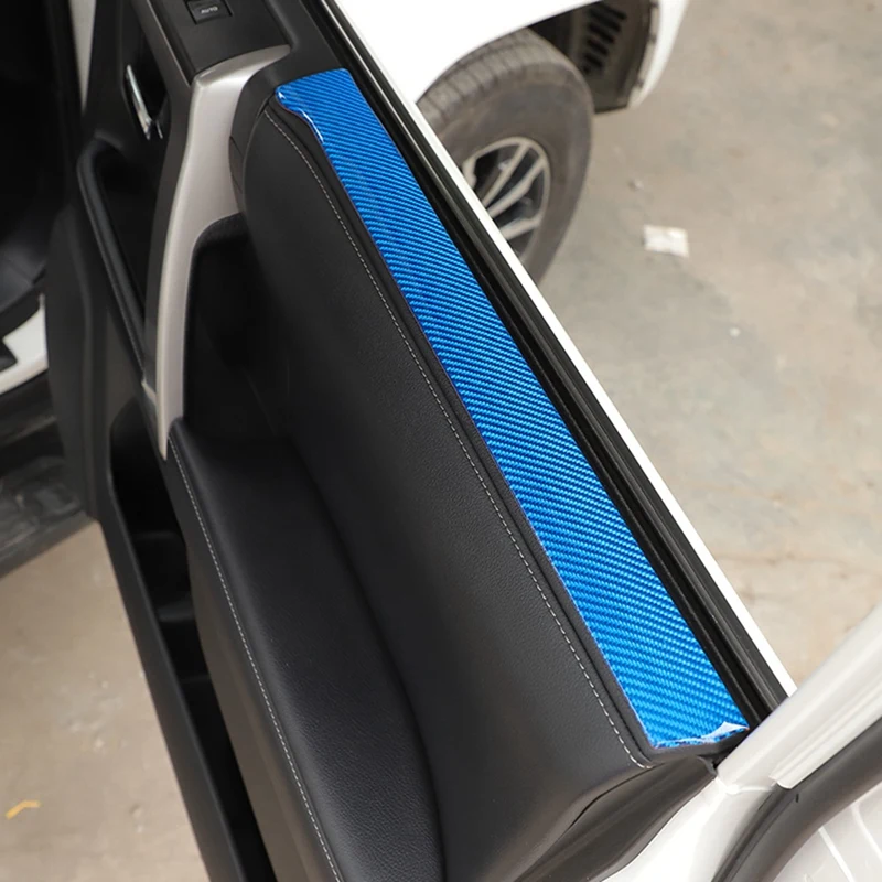 For Toyota 4Runner 2010-2023 Carbon Fiber Car Door Window Panel Trim Cover Sticker Interior Accessories ,Blue