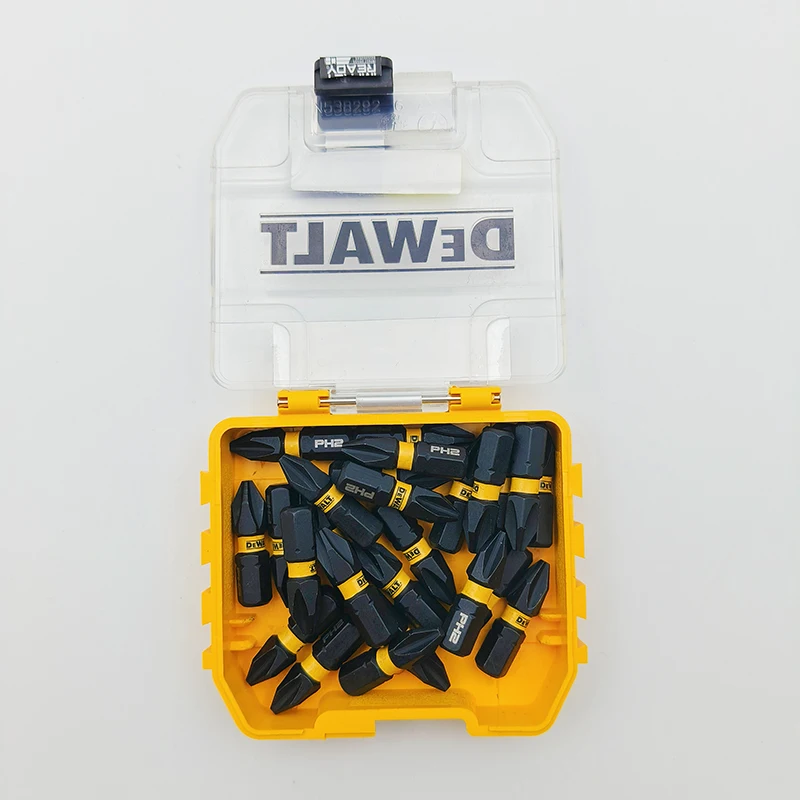 DEWALT DT70555T 25PCS FLEXTORQ PH2 25mm Imapct Drill Bits Black Sets With Small Tough Case For Power Screwdriver