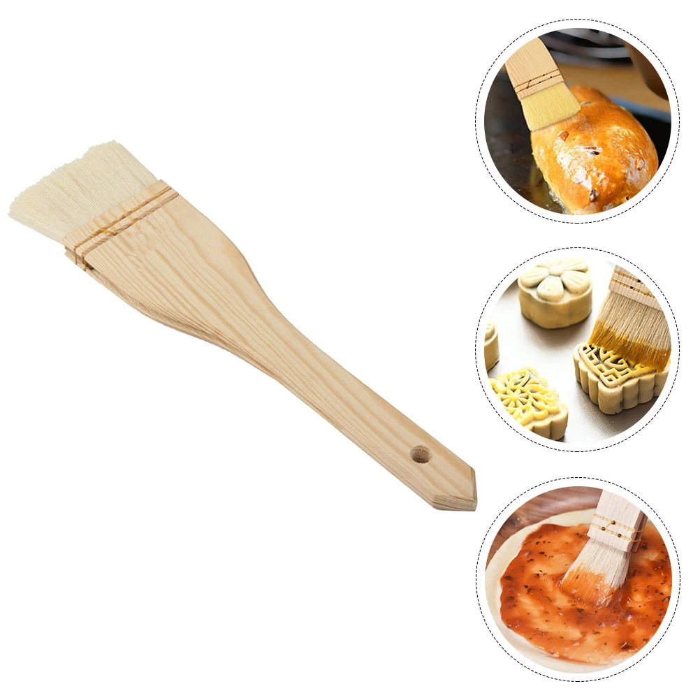 

Soft Brush Kitchen Oil Tool Wood Handle Bbq Bakeware Supplies Easy Hold Sauce Cleaning Baking Tools Wood Pastry Brush Kitchen