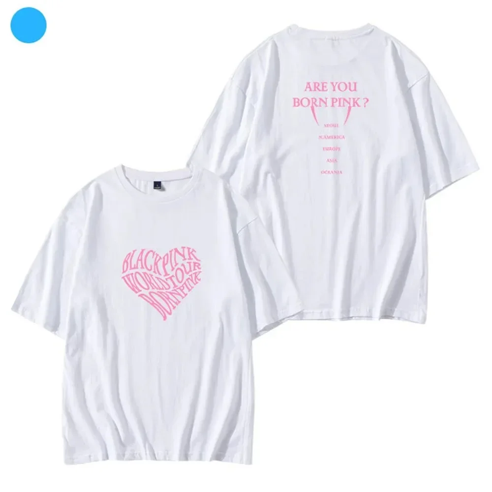 2024 Summer Women Luxury Black Shirt Pink Summer Short Sleeve O Neck T-shirt Fashion Cotton Kids Tops BORN PINK Child Size Tops