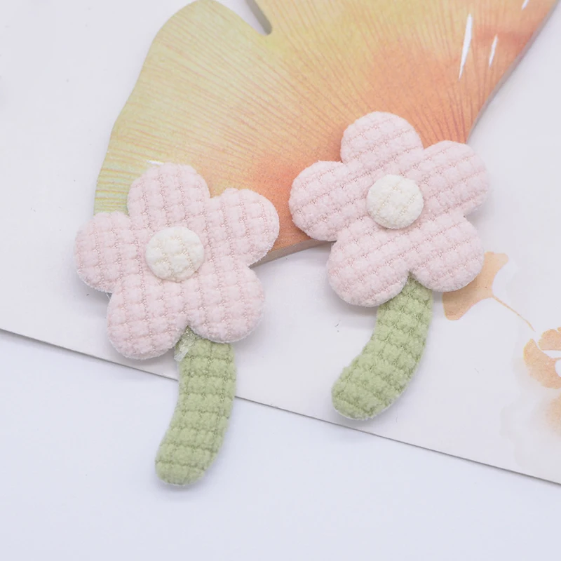 10Pcs 3*4.5cm Flower Applique for DIY Clothes Hat Headwear Crafts Gloves Leggings Socks Sewing Patches Decor Accesoories