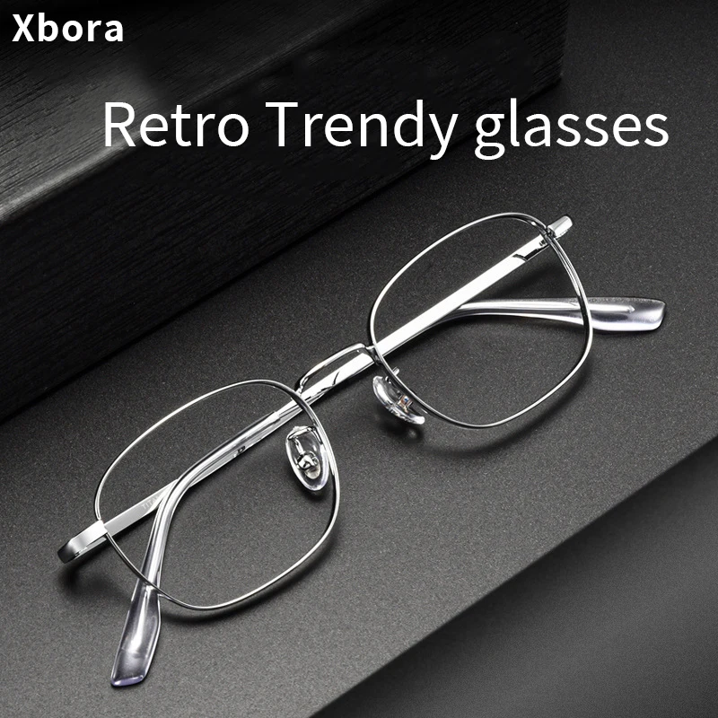 Xbora Titanium Alloy Men's Optical Glasses Frame Women's Casual And Trendy Prescription Eyeglasses For Small Faces 98222