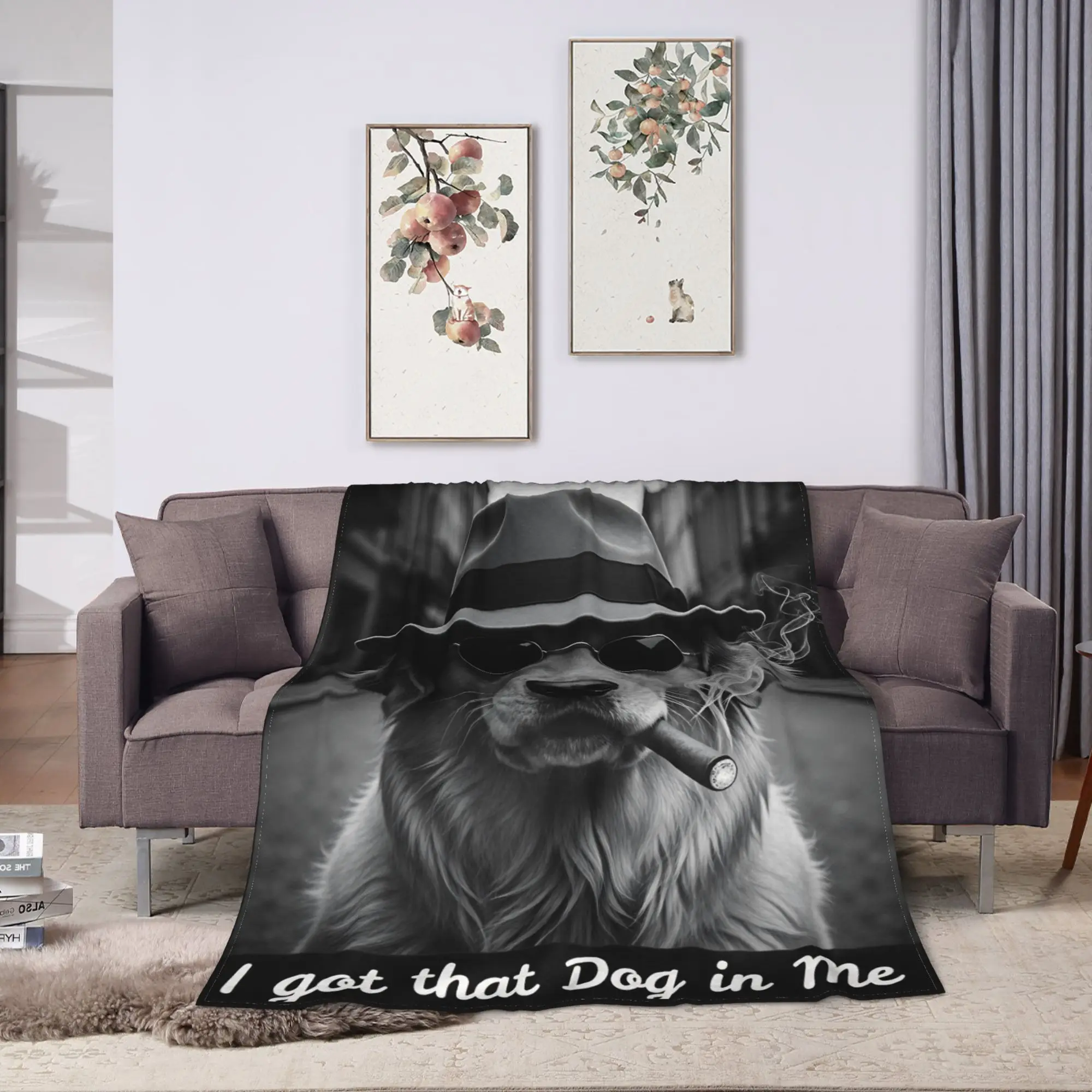 I got that Dog in Me Blanket Warm Cozy  Throw Blanket Winter Girl Living Room Travel Office Bedspread