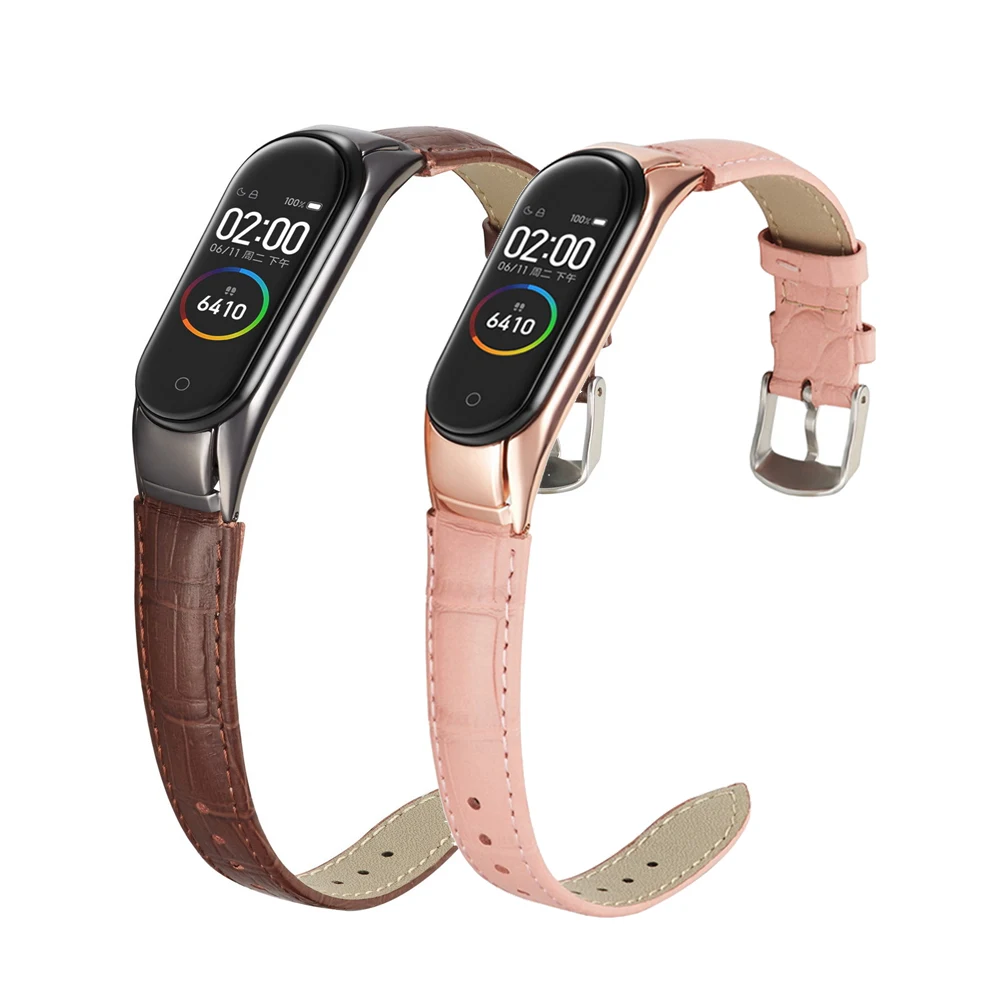 Leather band Stainless Steel Case For Xiaomi Mi Band 8 7 6 5 4 3 soft Watch Strap Belt With Protective Case For Miband 8 Loop