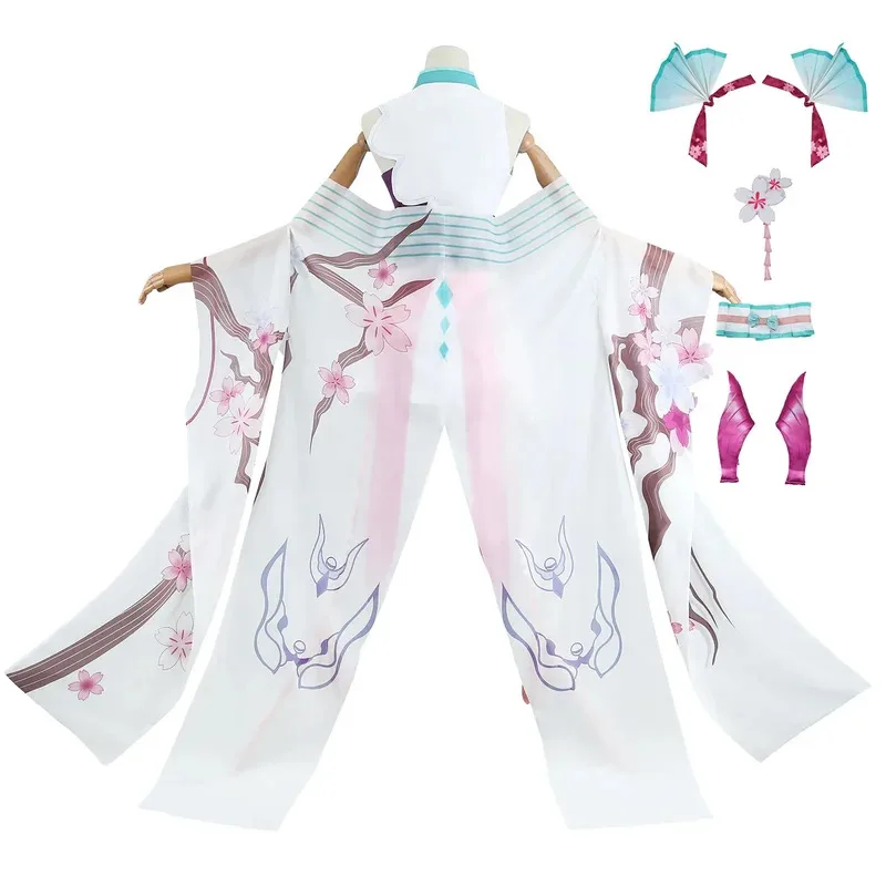 dd12Anime Costume Game Onmyoji X Linkage SSR Full Set Miku Cosplay Dress Wig Shoes Uniform Outfit Props Hallow