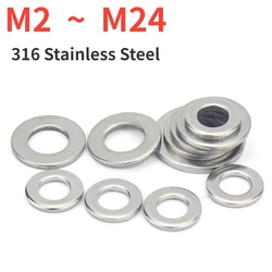 2/5/10/20/100pcsM2 M2.5 M3 M4 M5 M6 M8 M10 M12~M24 GB96 A4 316 Stainless Steel Large Size Oversize Big Wider Flat Washer Gasket