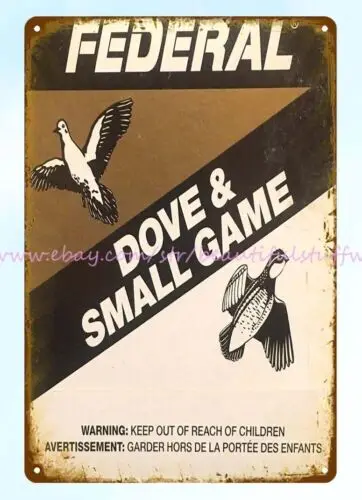 art and decor Shotgun Shell Quail Dove Small Game Loads metal tin sign