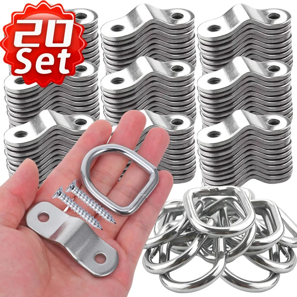 D Ring Tie Down Anchor Hook Heavy Duty Metal for Truck Bed Cargo Trailer Car ATV UTV Universal Load Anchor Lashing Ring Point