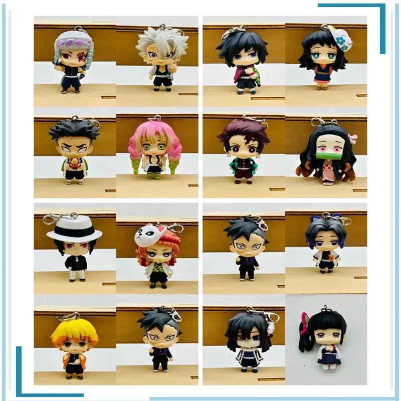 

Genuine Demon Slayer Animation Edition Kamado Tanjirou Kamado Nezuko Kanroji Mitsuri Keychain Cute Kawaii Figure Model Toys