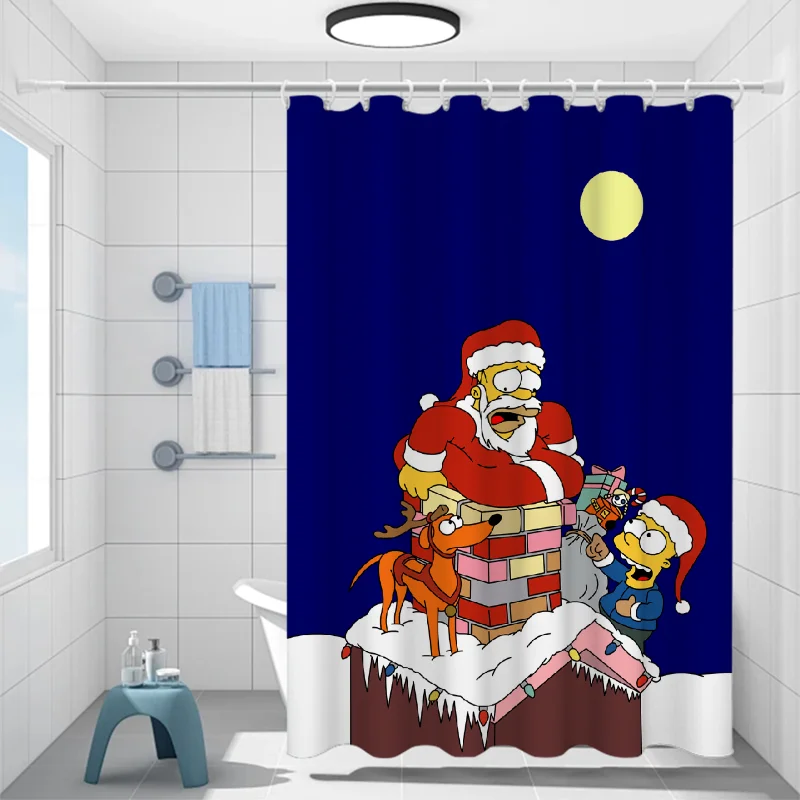 Shower The Simpsones Bathroom Curtain Opaque Curtains for the Home Accessories Bath Bedrooms Waterproof Fabric Shade Products