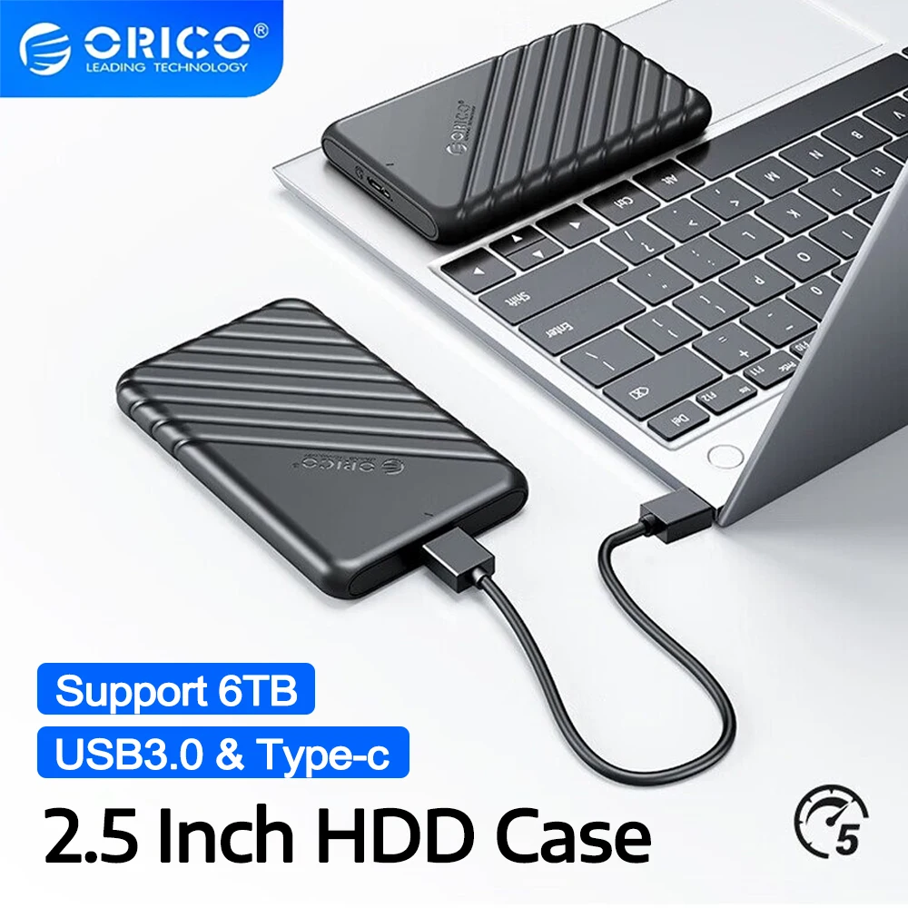 

ORICO 2.5" Hard Drive Enclosure 2.5 Inch HDD Case USB Type C SATA 5Gbps for SSD HDD 9.5 7mm External Hard Drive Disk Case for Pc