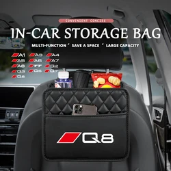 1Pcs Car Seat Organizer Seat Back Storage Bag For Audi SQ5 RSQ5 RSQ3 A3 A4 A6 A5 Q5 A1 Q8 Q7 Q3 Q2 TT S1 RS3 RS4