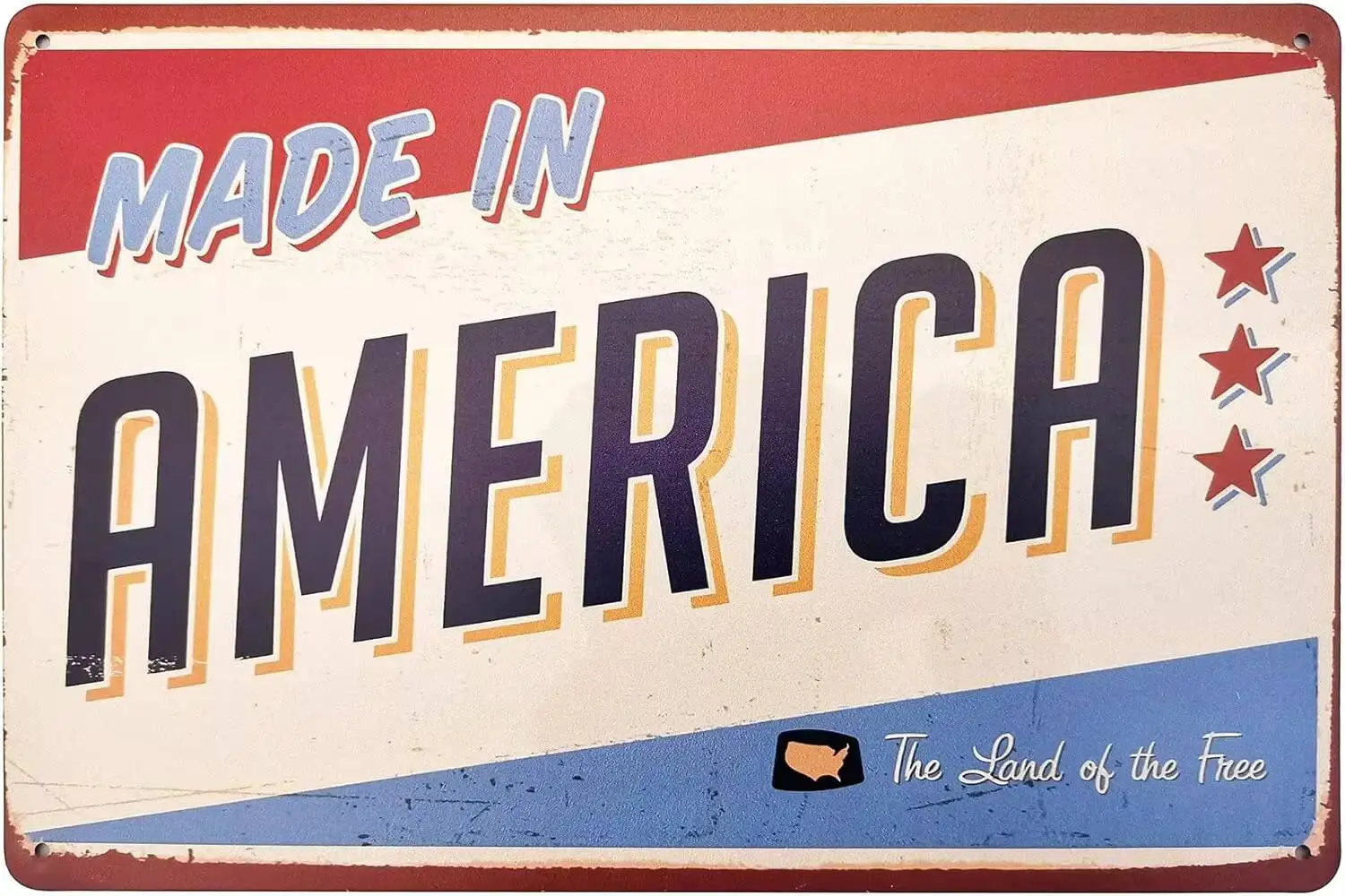 ERLOOD Made In America Retro Metal Vintage Tin Sign 12 X 8