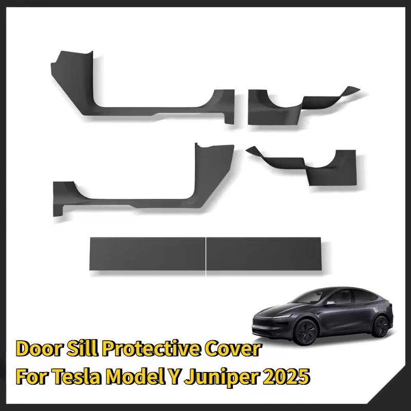

For Tesla Model Y Juniper/Launch 2025 Door Sill Strip Guard Car Accessories Front Rear Door Threshold Anti-kick Pad Protector