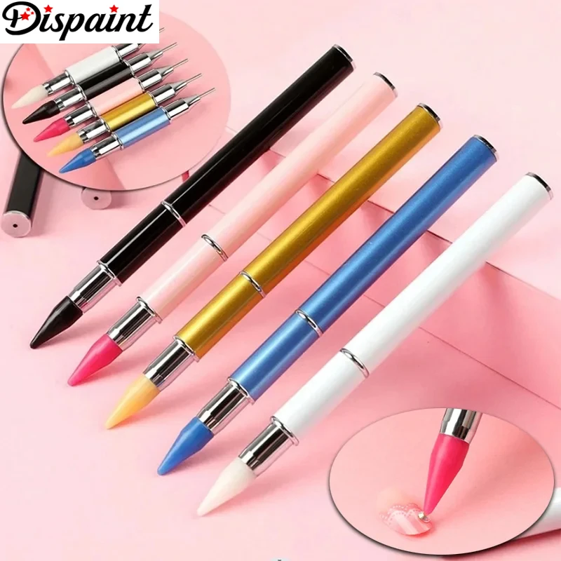 Dispaint Point Drill Pen 5D Diamond Painting Double Head Dot Point Pen Nail Art Rhinestone Picker Wax Pencil Metal Handle Tools