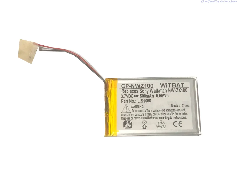 ALLCCX 3.7V 1500mAh Replacement Battery LIS1650 for Sony Walkman NW-ZX706 NW-ZX707