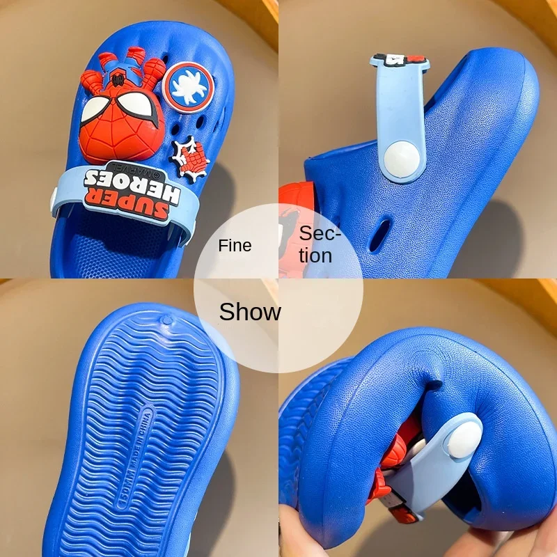 Disney sandali per bambini Cartoon Spiderman ragazzi pantofole bambini fondo morbido scarpe da casa sandali impermeabili antiscivolo per 1-6Y