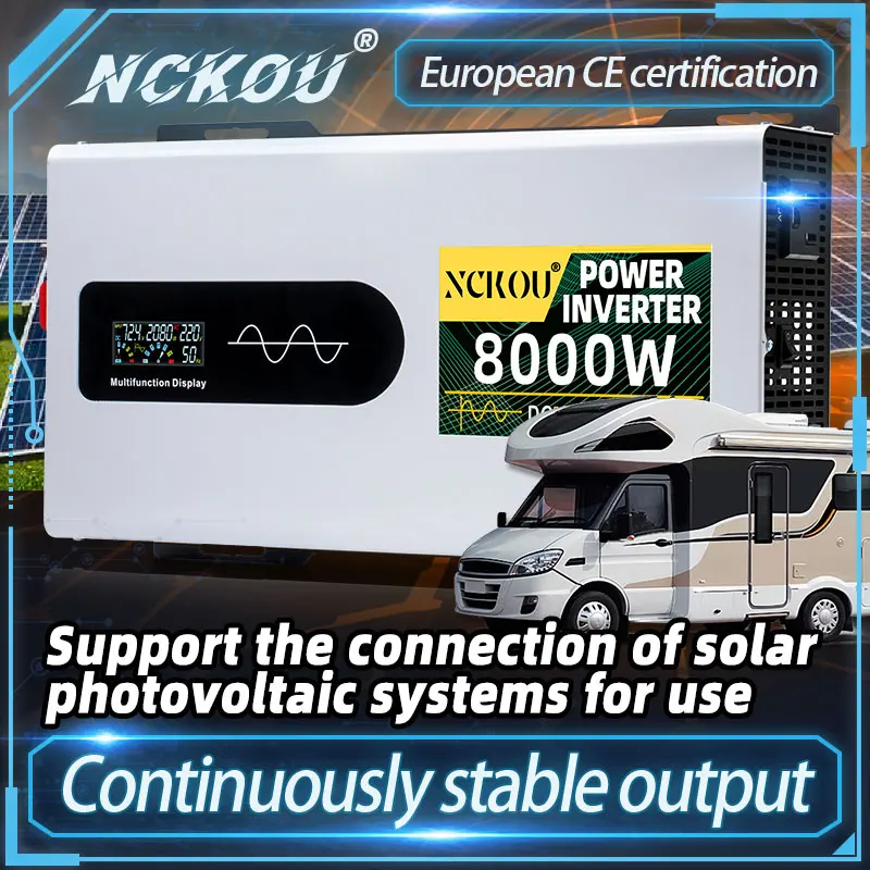 Imagem -02 - Inversor de Onda Senoidal Pura Conversor de Banco de Potência Inversor Solar Onda Senoidal 12v 24v para ac 110v 220v 8000w 3000w