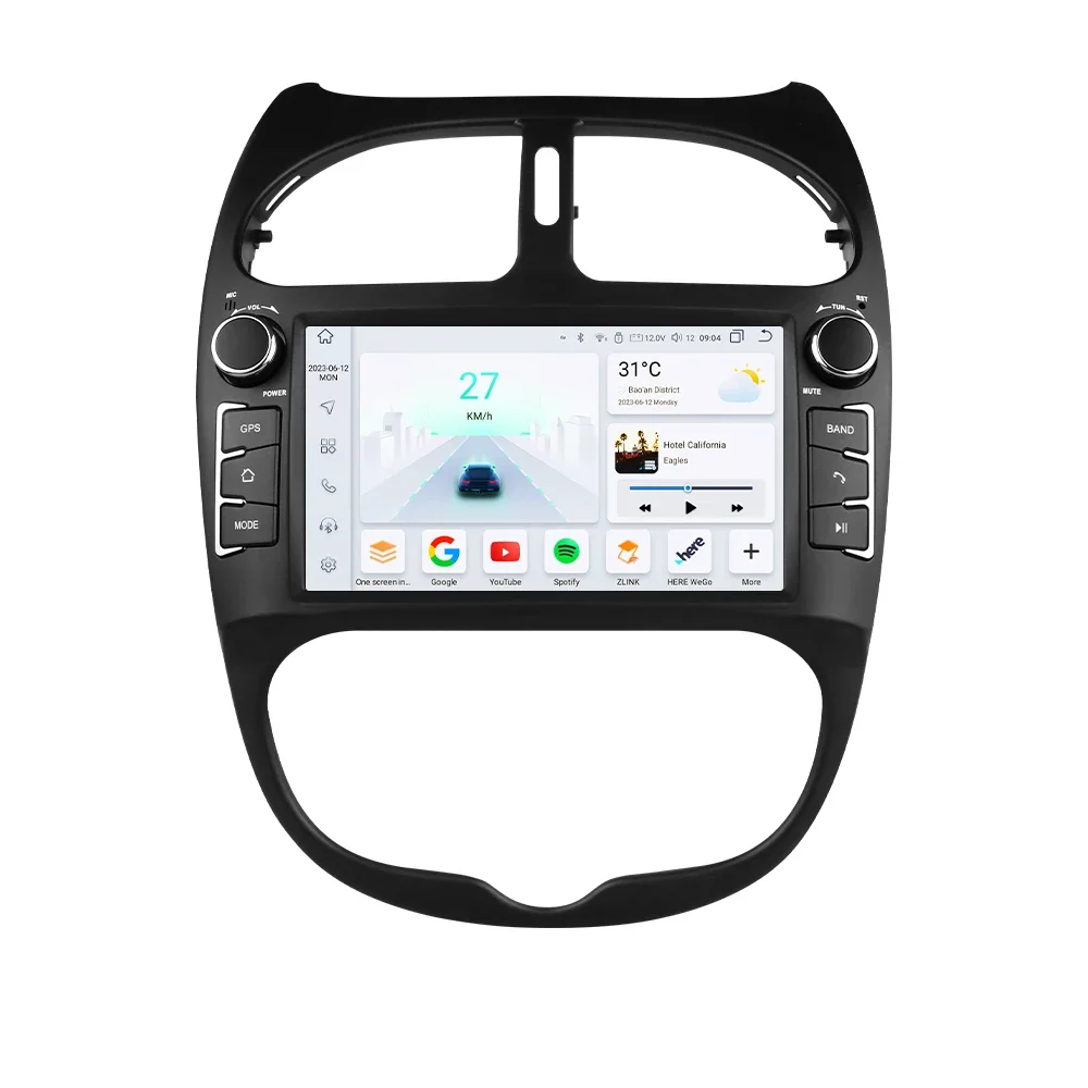 Image of 9'' 2din 7862 Wireless Carplay Android Auto Intelligentes Autoradio für PEUGEOT 206 206CC 206SW 2000 - 2008 Multimedia-Player GPS