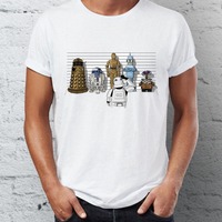 Brand New Men T Shirts 100% Cotton Driod Imperial Road Abby Road R2D2 C3PO Game Awesome Artwork Print Tee Shirts Oversize Tshirt