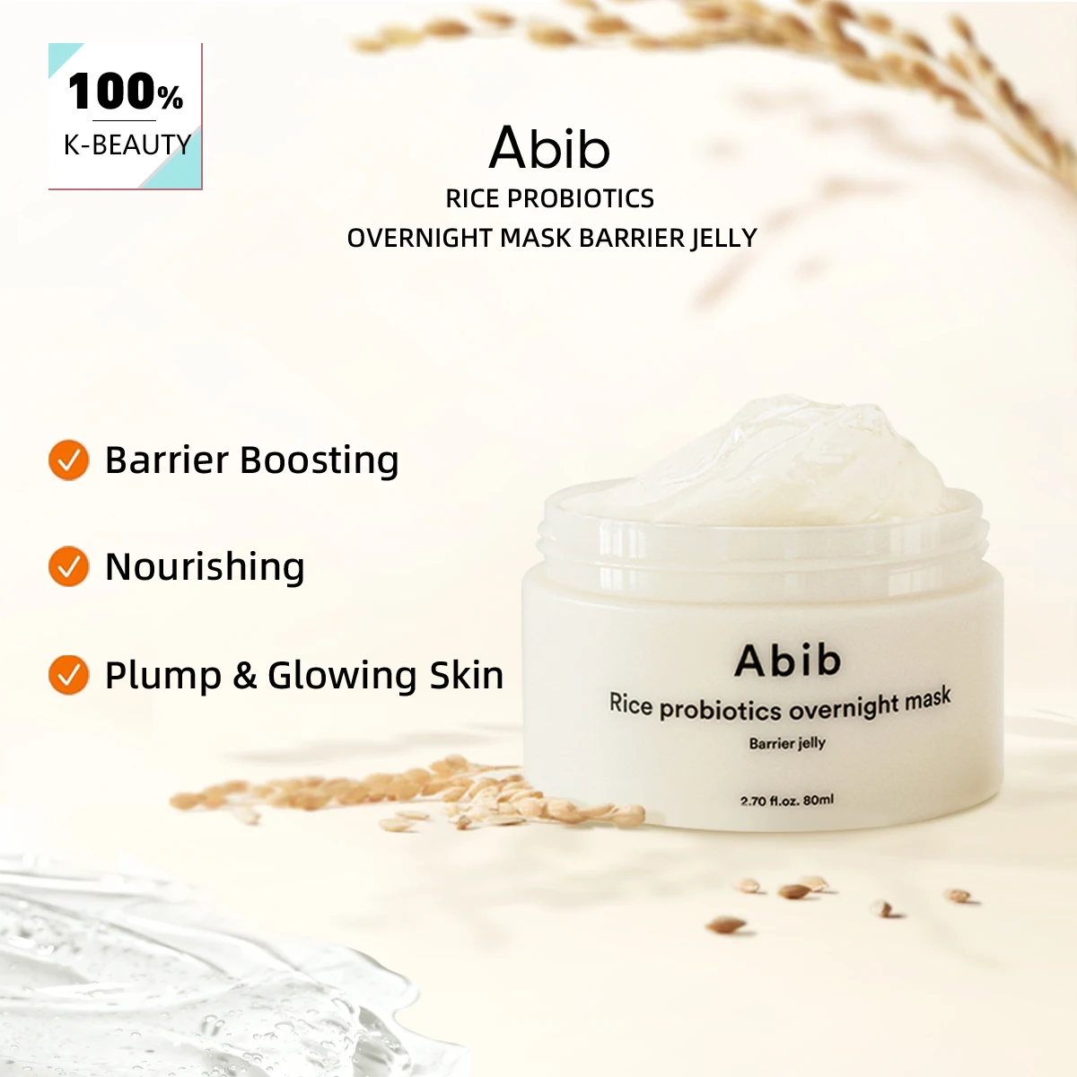 

Ночная маска-желе Abib Rice Probiotics Barrier Jelly, питательная и увлажняющая, быстро впитывающаяся, для ночного ухода ​ Корейская косметика, K-Beauty