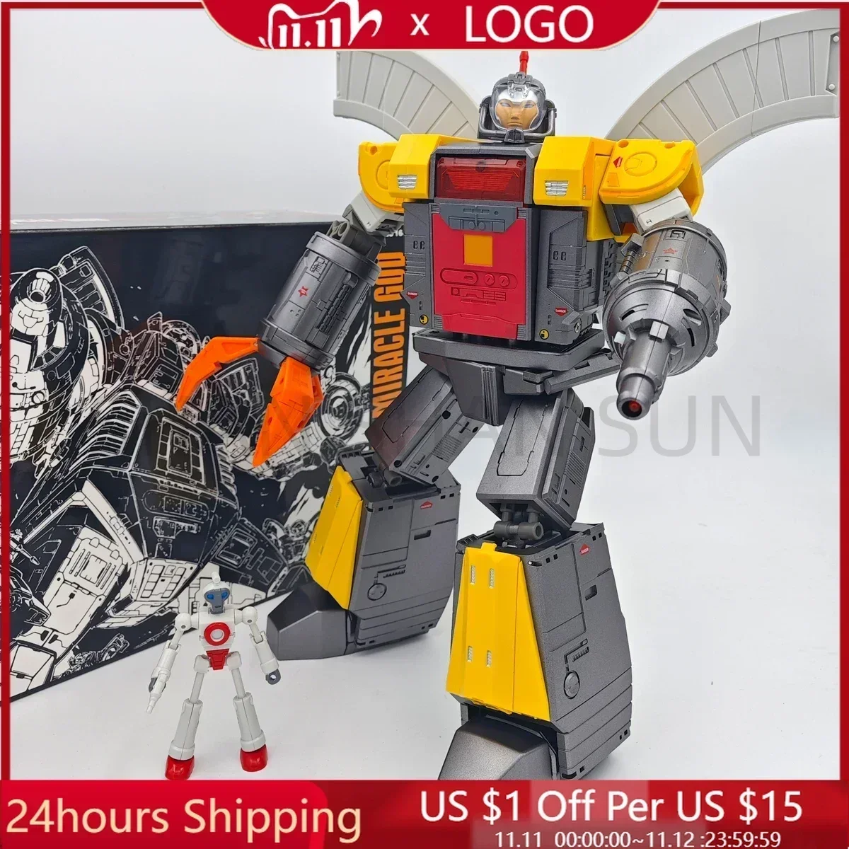 [In Stock] Transformation PT-02M PT02M MIGHTY MIRACLE God Scale Down 26cm Defensive Fortress Base Action Figure Toy Gift