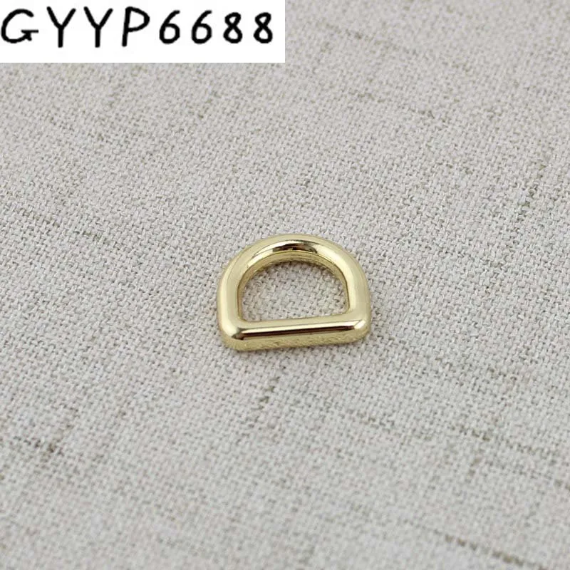 10-100-300pcs 5colors alloy metal square edge Small d-ring Thin webbing 10mm inside Polished silver color Closed D ring