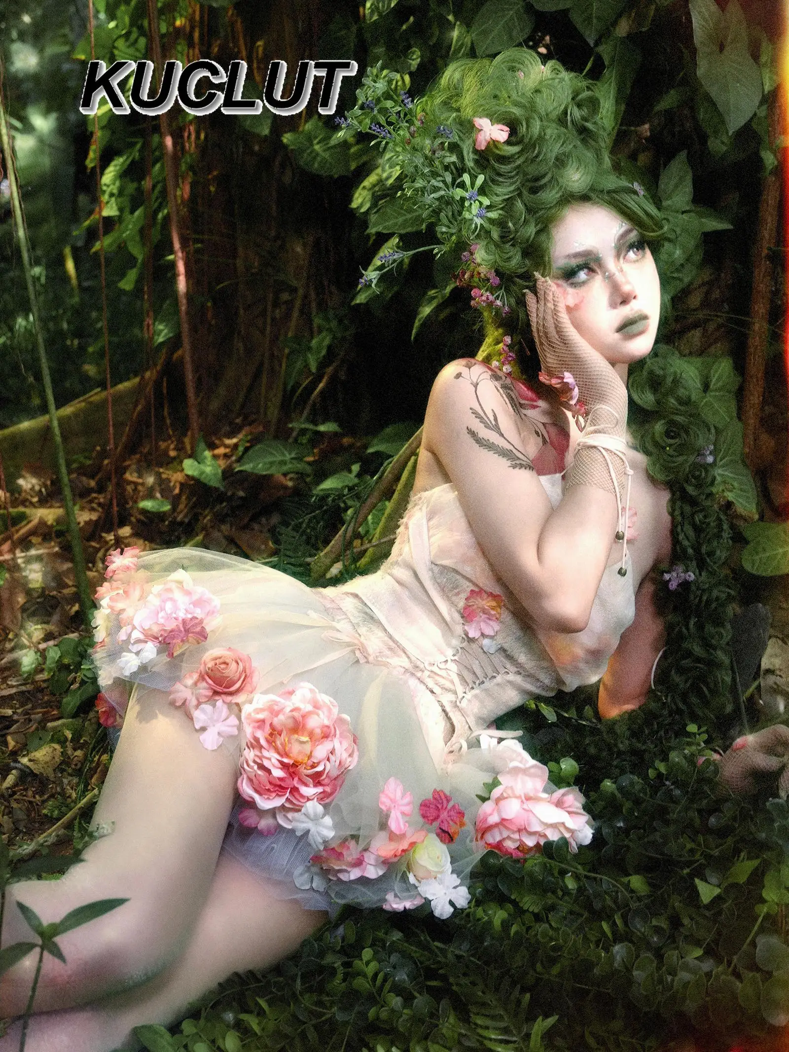 موري محاكاة زهرة ثلاثية الأبعاد منتفخ تنورة لوليتا الفتيات عالية الخصر سليم شبكة تنورة كولوتيس صيف جديد حفلة تأثيري التنانير الصغيرة #4