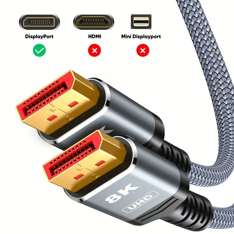 1 Uds 3 uds cable de puerto de pantalla de ultra alta definición 1,4, 8K DP eléctrico (8K @ 60Hz, 4K @ 144Hz, 2K @ 240Hz) 19 + 1