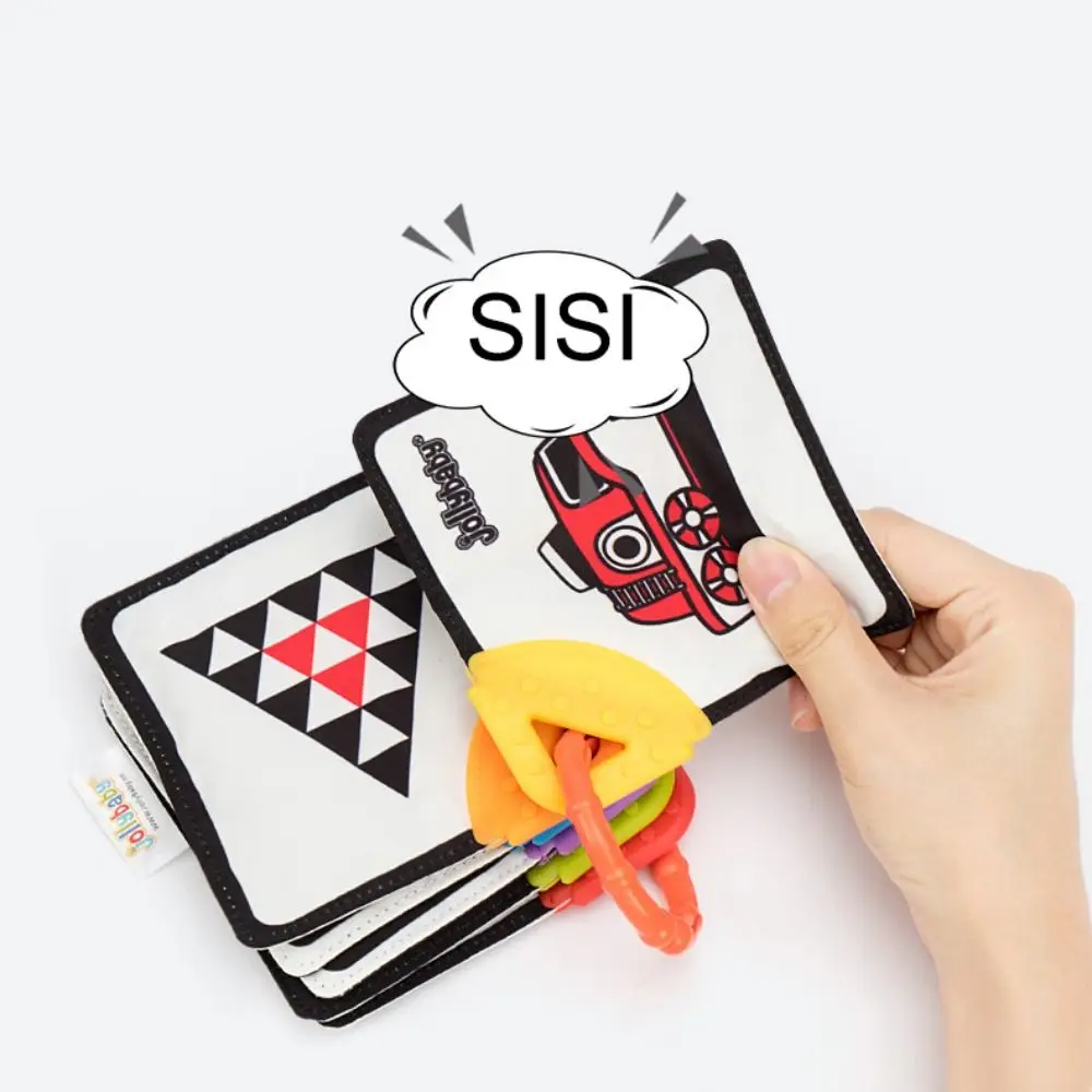 Libro di stoffa per bambini in stoffa morbida Libro di stoffa per bambini educativo 3D antistrappo Libro di stoffa per bambini lavabile Libro increspato cognitivo per animali Sviluppo dei bambini