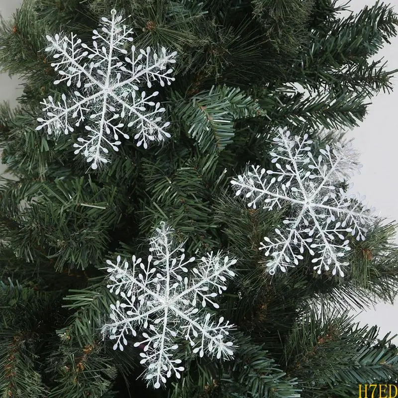 Ornamentos floco neve branco H7ed