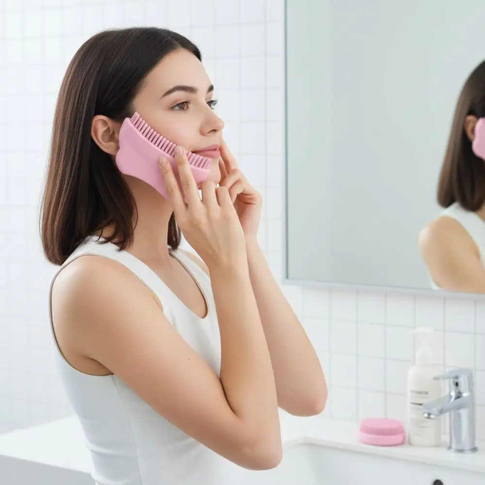 Silicone Facial Massage Brush Deep Cleanse Lift Firm Contour Contour Face Brush Facial Anti-Puffiness Brush