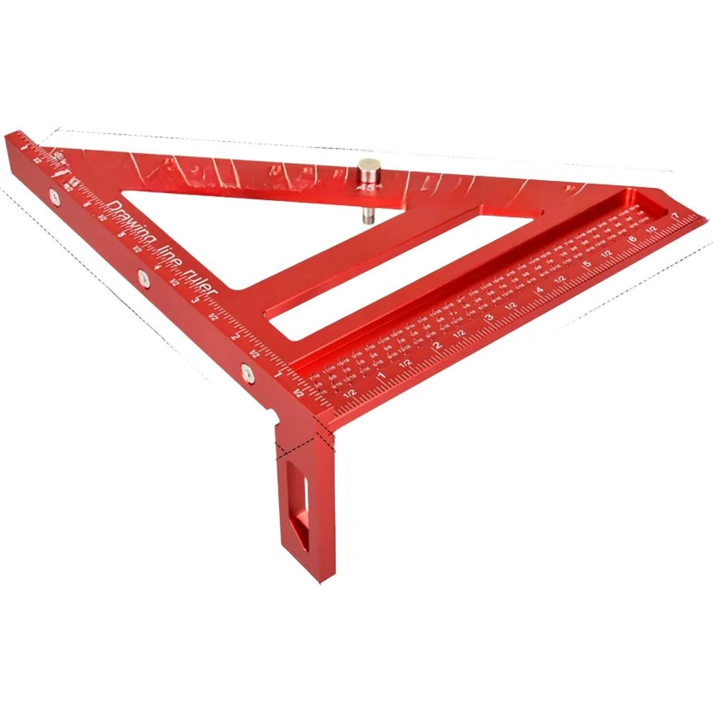 Multi-Angle Aluminum Triangle Ruler for Woodworking with 3D Stability and Precise 90 45 and 22.5 Degree Angle Graduations
