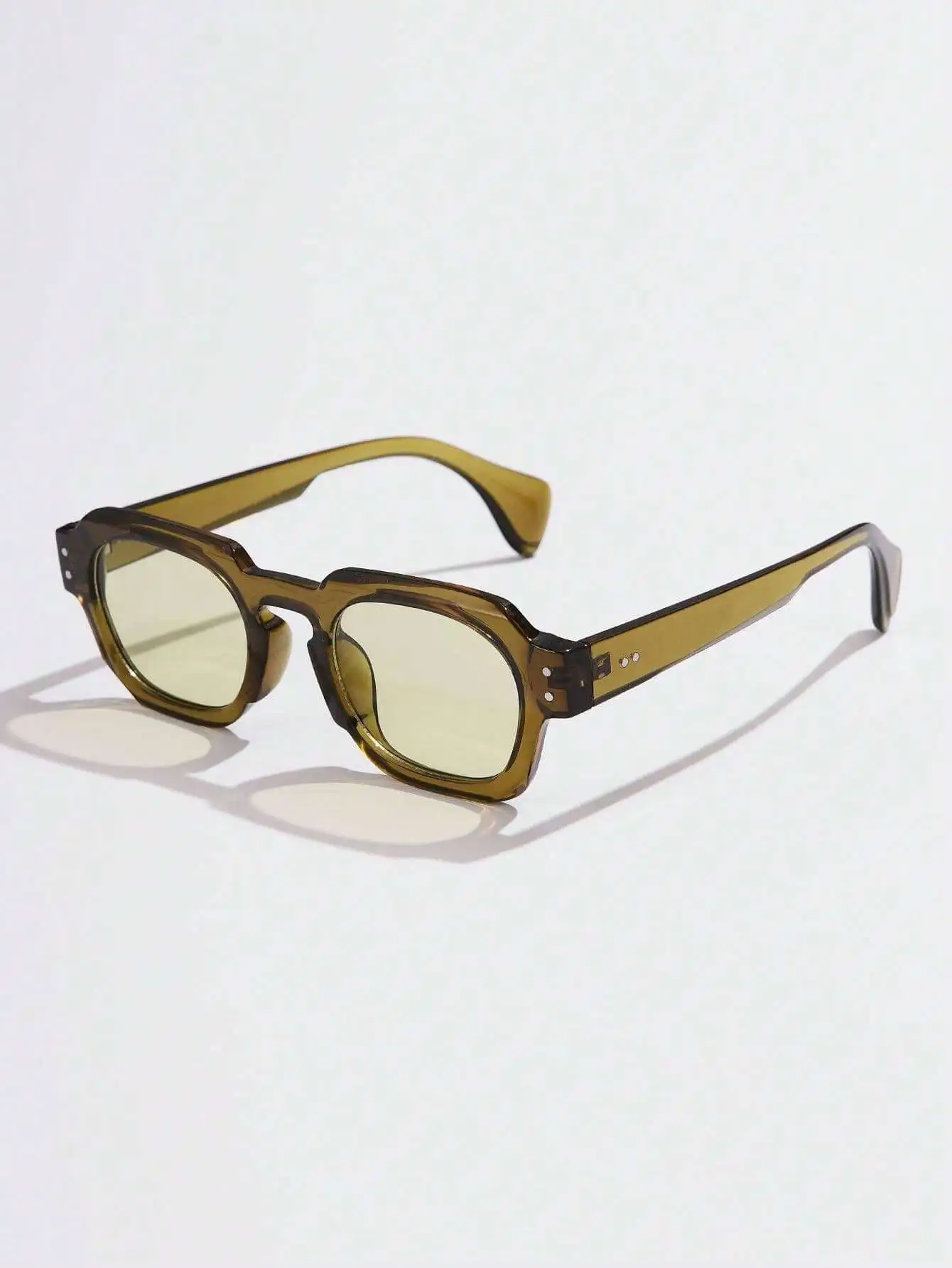 Asymmetrical Square Retro Rivet Fashion Glasses For Women Casual Vacation Party Outdoor Travel