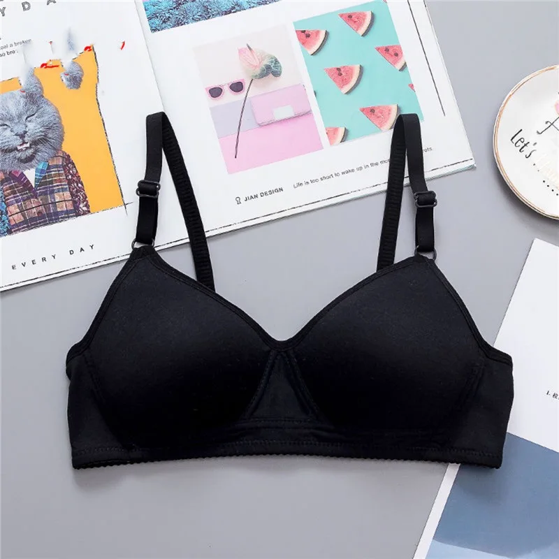 Teenage Girls Bra Wireless Cotton Young Student Training Bras Thin Cup Comfortable Soft Chest Wrap Without Steel Ring Bralette