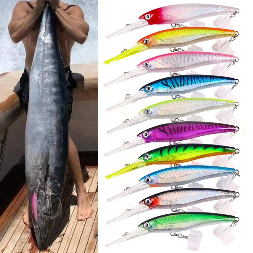 Deep Diving Minnow Wahoo Lure 48g 73g 90g Artificial Hard Baits Saltwater Mahi Marlin Tuna Sailfish Fishing Tackle Wobbler