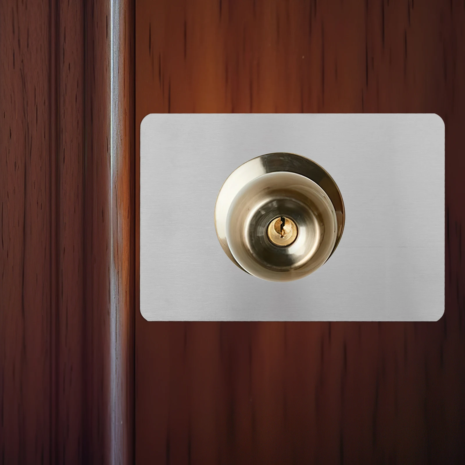 

4 Pcs Lock Fixing Plate Door Black Handles Gate Latch Barn Ball Catch Replacement Cover