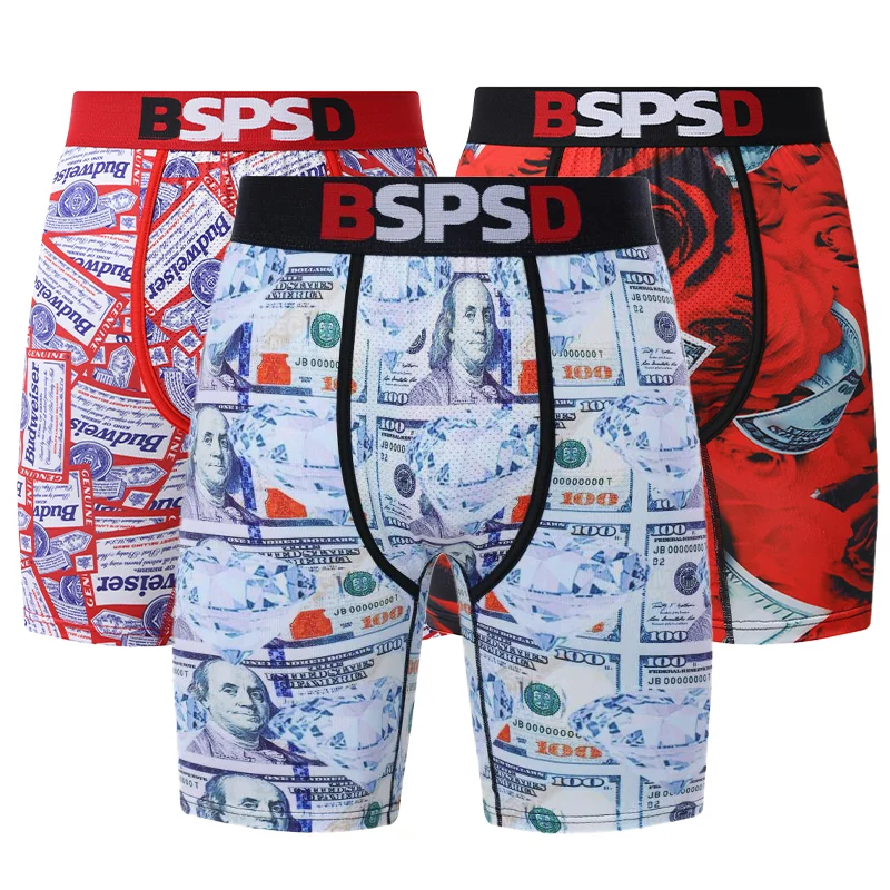 Männer Unterwäsche Boxer Mode gedruckt männliche Höschen Dessous Männer Unterhosen Boxershorts Trunks plus Größe atmungsaktive Herren Boxer