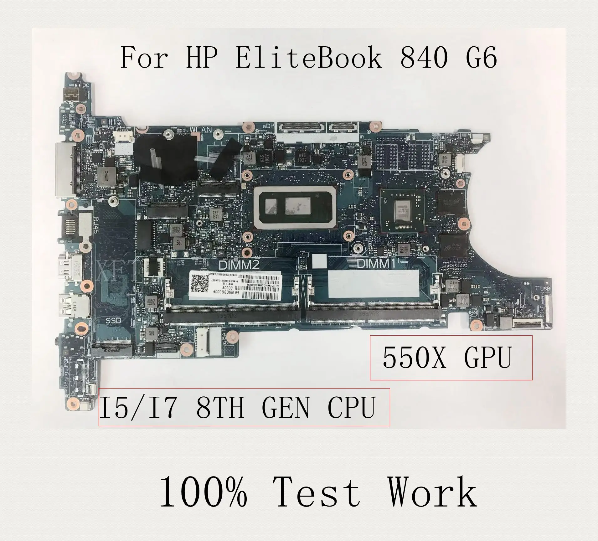 For HP EliteBook 840 G6 Laptop Motherboard 6050A3022501-MB-A01 DDR4 With I5 I7 CPU 550X Gpu 100% Test Work