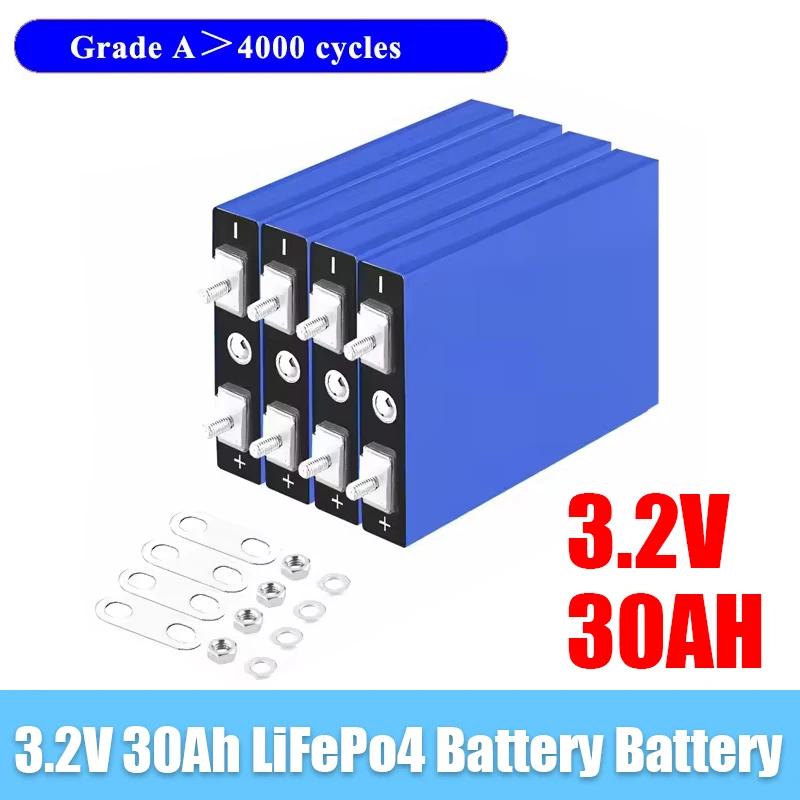 High Quality 3.2V 30Ah LiFePO4 Battery Cell Lithium Iron Phosphate Deep Cycles for Diy 12V 24V 36V 48V Solar Energy UPS Power