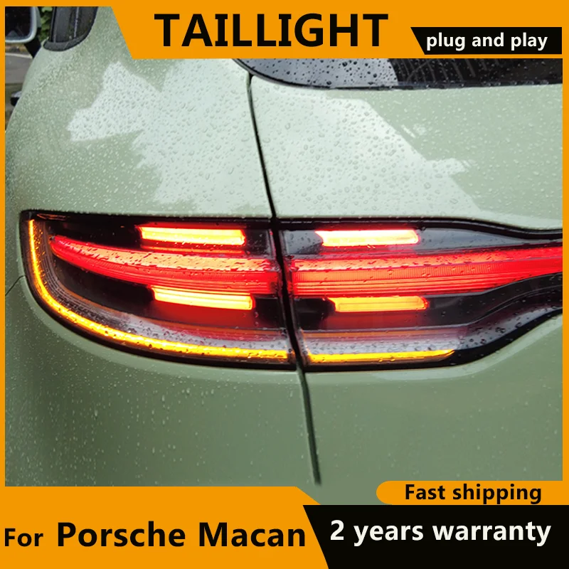 For Porsche Macan 2014-2017 95B LED Auto Taillight Assembly Upgrade Dynamic Through Light Bar Work Lamp Tool Accessories